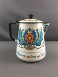 Vintage Sweden Enamelware Pot