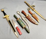 Lot of 9 Vintage Knives & Letter Openers.