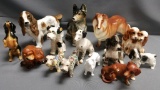 Lot of 14 Vintage Porcelain Dog Figurines.