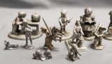 Lot of 15 Decorative Pewter Figures.