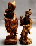 Lot of 2 Chinese Hand Carved Wood Figures.