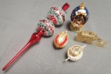 lot of 5 vintage Christmas ornaments.