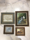 Group of 4 Vintage Signed Oil Paintings