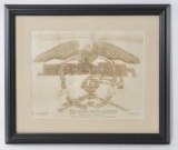 WW1 US Machine Gun Insignia Framed Photograph