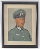 WW2 Framed Portrait of German Soldier in Parade Tunic