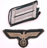 Group of 2 WW2 German Army Tunic Cut-Off Insignias