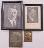 Group of 4 WW2 German Adolf Hitler Items