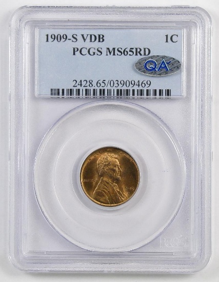 1909 S V.D.B. Lincoln Wheat Cent (PCGS) MS65RD with QA Sticker.