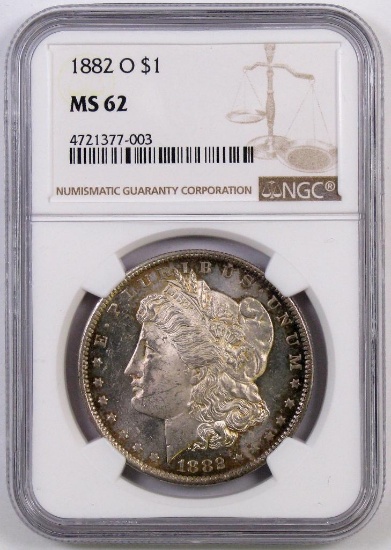 1882 O Morgan Silver Dollar (NGC) MS62.