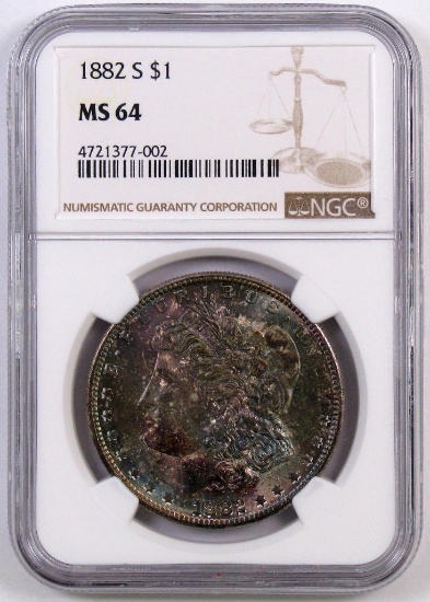 1882 S Morgan Silver Dollar (NGC) MS64.