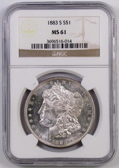 1883 S Morgan Silver Dollar (NGC) MS61.