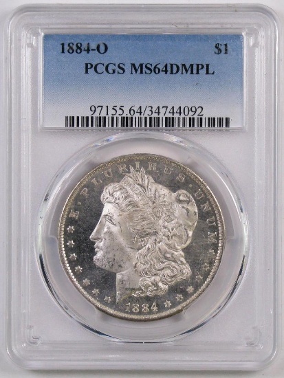 1884 O Morgan Silver Dollar (PCGS) MS64DMPL.