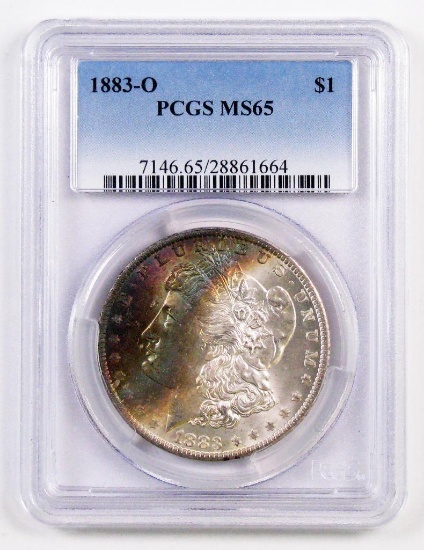 1883 O Morgan Silver Dollar (PCGS) MS65..