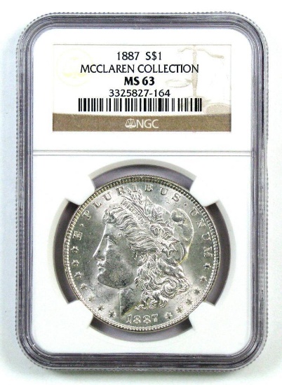 1887 P Morgan Silver Dollar (NGC) MS63.