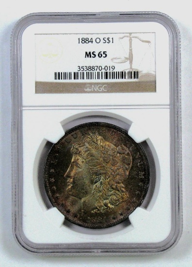 1884 O Morgan Silver Dollar (NGC) MS65.