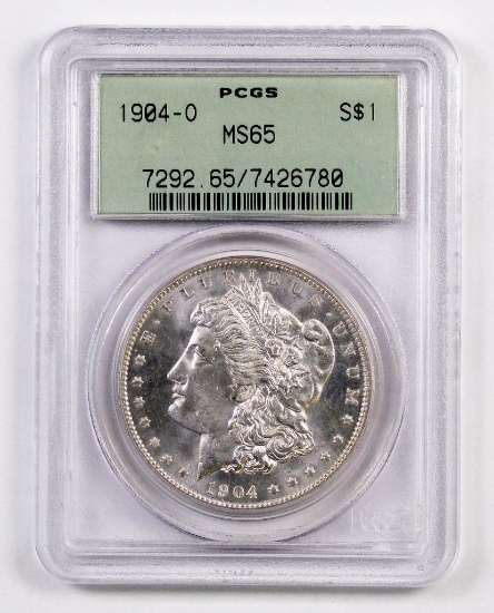 1904 O Morgan Silver Dollar (PCGS) MS65.