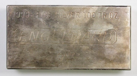 Engelhard .999 Fine Silver 100oz. Ingot.