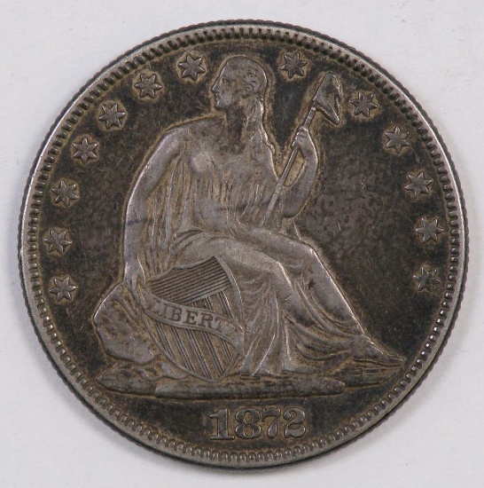 1872 P Seated Liberty Half Dollar.