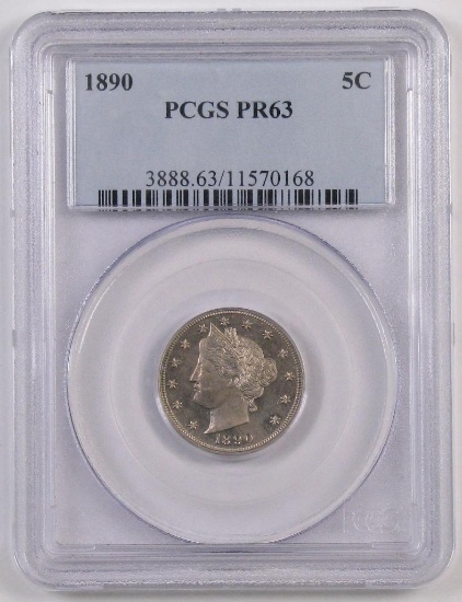 1890 Liberty Head Nickel (PCGS) PR63.