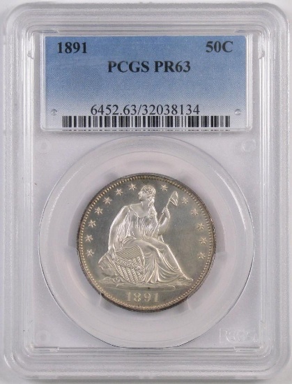 1891 Seated Liberty Half Dollar (PCGS) PR63.