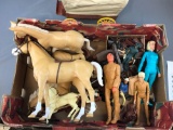 Group of Cowboy figures and horses and more