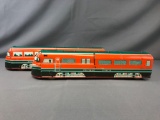 Vintage Wolverine Express tin litho 2 piece train set