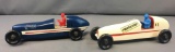 Group of 2 Cub Scout Pinewood Derby Race Cars