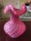 Fenton Cranberry opalescent swirl vase