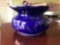 Blue and gold pottery cuspidor spittoon