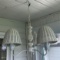 Hanging ceiling lamp with the wicker shades