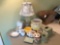 Group of lamp, bathroom accessories, Easter decor and more