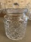 Covered glass jar