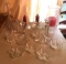 Group of some vintage clear glass miscellaneous candlestick holders and more