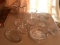 Group of 11 vintage clear glass candle wick design dishes