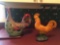 Group of 2 Rooster Statues
