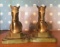 Pair of vintage brass horse bookends