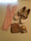 Group of vintage purses, tap shoes and gloves