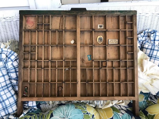Antique printers cabinet drawer/shadow box