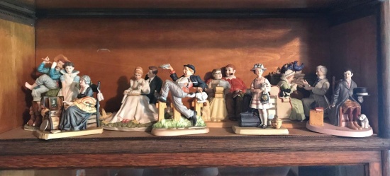 Group of eight Norman Rockwell porcelain figurines