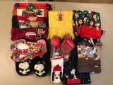Group of Peanuts scarves, slippers, gloves and hats
