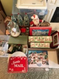 Group of Christmas decor, puzzles and more