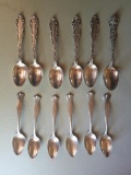 lot of 12 sterling silver collector spoons