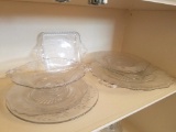 Lot of 7 Vintage Cambridge Etched Glass Plates & Bowls.