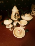 Group of 7 Poppytrail items, including coffee pot, cream and sugar, and more