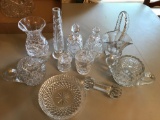 Group of 11 clear glass pieces