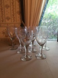 Group of 10 vintage stemware glasses