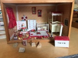 Miniature/dollhouse baby bedroom set