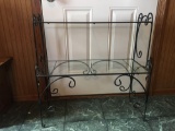 Metal and glass plant stand