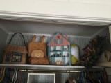 Shelf lot of baskets and more