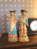 Pair of Victorian people plaster statues